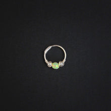 Load image into Gallery viewer, Silver Cartilage Hoop Earrings Huggie Earrings Opal Hoop Earrings - Cartilage Hoop, Nose Ring Lemon / With Silver Beads / Single (One Hoop) MidwinterHollow