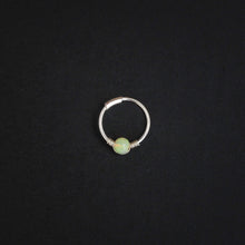 Load image into Gallery viewer, Silver Cartilage Hoop Earrings Huggie Earrings Opal Hoop Earrings - Cartilage Hoop, Nose Ring Lemon / Without Silver Beads / Single (One Hoop) MidwinterHollow