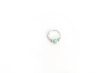Load image into Gallery viewer, Silver Cartilage Hoop Earrings Huggie Earrings Opal Hoop Earrings - Cartilage Hoop, Nose Ring Light Turquoise / With Silver Beads / Single (One Hoop) MidwinterHollow