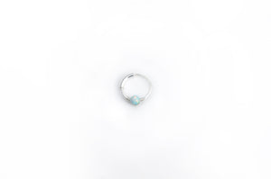 Silver Cartilage Hoop Earrings Huggie Earrings Opal Hoop Earrings - Cartilage Hoop, Nose Ring Light Turquoise / Without Silver Beads / Single (One Hoop) MidwinterHollow