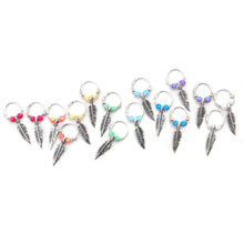 Load image into Gallery viewer, Opal Feather Earrings - Cartilage Hoop, Dangle Earring