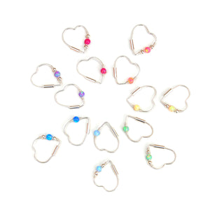 Opal Heart Earring - Ear, Cartilage