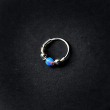 Load image into Gallery viewer, Silver Cartilage Hoop Earrings Huggie Earrings Opal Hoop Earrings - Cartilage Hoop, Nose Ring MidwinterHollow