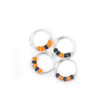 Load image into Gallery viewer, Orange &amp; Black Cartilage Earring - Ear Piercing Hoop, Nose Ring