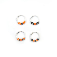 Load image into Gallery viewer, Orange &amp; Black Cartilage Earring - Ear Piercing Hoop, Nose Ring