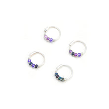 Load image into Gallery viewer, Purple Beaded Hoop Earrings - Ear, Nose Ring, Cartilage Hoop