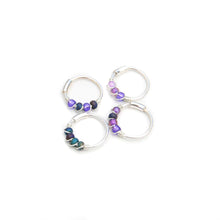 Load image into Gallery viewer, Purple Beaded Hoop Earrings - Ear, Nose Ring, Cartilage Hoop