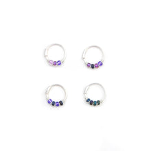 Load image into Gallery viewer, Purple Beaded Hoop Earrings - Ear, Nose Ring, Cartilage Hoop