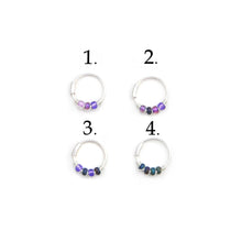 Load image into Gallery viewer, Purple Beaded Hoop Earrings - Ear, Nose Ring, Cartilage Hoop