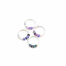 Load image into Gallery viewer, Purple Beaded Hoop Earrings - Ear, Nose Ring, Cartilage Hoop
