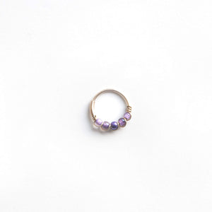 Silver Cartilage Hoop Earrings Huggie Earrings Purple Helix Earring for Ear Piercing, Nose Piercing, or Cartilage Piercing MidwinterHollow