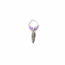 Load image into Gallery viewer, Opal Feather Earrings - Cartilage Hoop, Dangle Earring