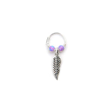 Load image into Gallery viewer, Opal Feather Earrings - Cartilage Hoop, Dangle Earring