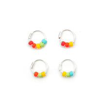 Load image into Gallery viewer, Rainbow Beaded Hoop Earrings - Ear, Nose Ring, Cartilage Hoop
