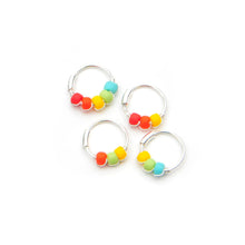 Load image into Gallery viewer, Rainbow Beaded Hoop Earrings - Ear, Nose Ring, Cartilage Hoop