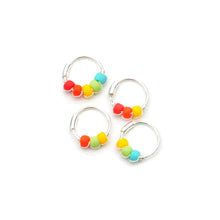 Load image into Gallery viewer, Rainbow Beaded Hoop Earrings - Ear, Nose Ring, Cartilage Hoop