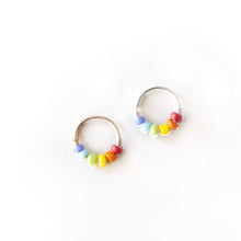 Load image into Gallery viewer, Silver Cartilage Hoop Earrings Huggie Earrings Rainbow Cartilage Huggie Earring for Ear Piercing, Nose Piercing, or Cartilage Piercing MidwinterHollow