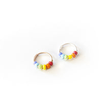 Load image into Gallery viewer, Silver Cartilage Hoop Earrings Huggie Earrings Rainbow Cartilage Huggie Earring for Ear Piercing, Nose Piercing, or Cartilage Piercing MidwinterHollow
