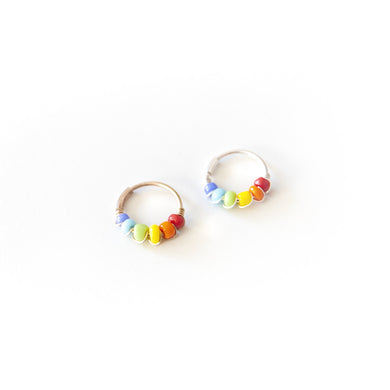 Silver Cartilage Hoop Earrings Huggie Earrings Rainbow Cartilage Huggie Earring for Ear Piercing, Nose Piercing, or Cartilage Piercing MidwinterHollow