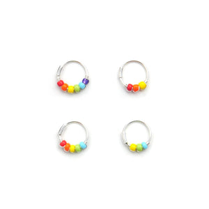 Rainbow Hoop Earrings - Ear, Cartilage Hoop, Nose Ring