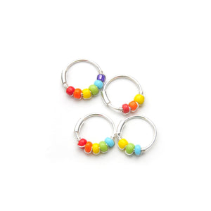 Rainbow Hoop Earrings - Ear, Cartilage Hoop, Nose Ring