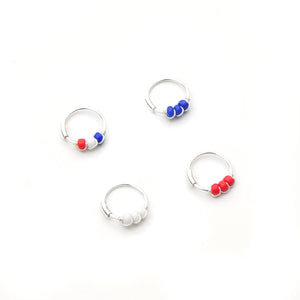 Red White & Blue Earring - Cartilage Hoop, Nose Ring
