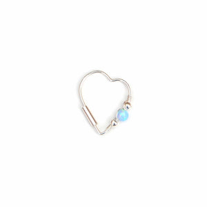 Opal Heart Earring - Ear, Cartilage