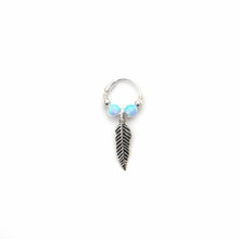 Load image into Gallery viewer, Opal Feather Earrings - Cartilage Hoop, Dangle Earring