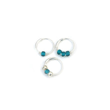 Load image into Gallery viewer, Teal &amp; Gold Bead Hoop Earring - Cartilage Hoop, Nose Ring