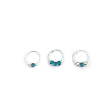 Load image into Gallery viewer, Teal &amp; Gold Bead Hoop Earring - Cartilage Hoop, Nose Ring