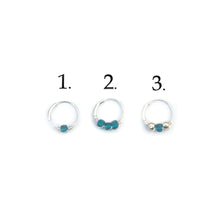 Load image into Gallery viewer, Teal &amp; Gold Bead Hoop Earring - Cartilage Hoop, Nose Ring