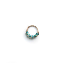 Load image into Gallery viewer, Silver Cartilage Hoop Earrings Huggie Earrings Teal Hoop Earrings for Ear Piercing, Nose Nose Piercing, Cartilage or Helix Piercing MidwinterHollow