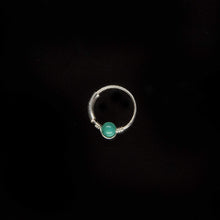 Load image into Gallery viewer, Turquoise Silver Hoop Earring - Cartilage Piercing, Nose Ring