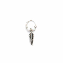 Load image into Gallery viewer, Opal Feather Earrings - Cartilage Hoop, Dangle Earring
