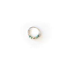 Load image into Gallery viewer, Silver Gold Cartilage Hoop Earrings Huggie Earrings Turquoise &amp; Gold Huggie Hoop Earring, Ear, Nose, Cartilage, Tragus Sterling Silver / Single (One Piece) MidwinterHollow
