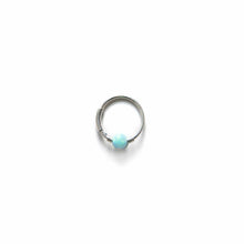 Load image into Gallery viewer, Silver Gold Cartilage Hoop Earrings Huggie Earrings Turquoise Opal Gold or Silver Hoop Earring for Ear Piercing, Nose Piercing, or Helix Piercing Sterling Silver / Single (One Piece) MidwinterHollow