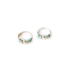 Load image into Gallery viewer, Silver Gold Cartilage Hoop Earrings Huggie Earrings Turquoise &amp; Gold Huggie Hoop Earring, Ear, Nose, Cartilage, Tragus MidwinterHollow