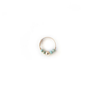 Silver Gold Cartilage Hoop Earrings Huggie Earrings Turquoise & Gold Huggie Hoop Earring, Ear, Nose, Cartilage, Tragus MidwinterHollow