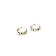 Load image into Gallery viewer, Silver Gold Cartilage Hoop Earrings Huggie Earrings Turquoise &amp; Gold Huggie Hoop Earring, Ear, Nose, Cartilage, Tragus MidwinterHollow