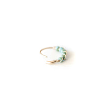 Load image into Gallery viewer, Silver Gold Cartilage Hoop Earrings Huggie Earrings Turquoise &amp; Gold or Silver Hoop Earring for Ear Piercing, Nose Piercing, or Helix Piercing MidwinterHollow