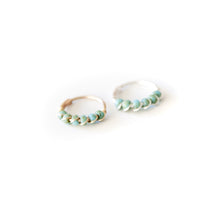 Load image into Gallery viewer, Silver Gold Cartilage Hoop Earrings Huggie Earrings Turquoise &amp; Gold or Silver Hoop Earring for Ear Piercing, Nose Piercing, or Helix Piercing MidwinterHollow