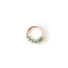 Load image into Gallery viewer, Silver Gold Cartilage Hoop Earrings Huggie Earrings Turquoise &amp; Gold or Silver Hoop Earring for Ear Piercing, Nose Piercing, or Helix Piercing MidwinterHollow