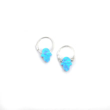 Load image into Gallery viewer, Opal Hamsa Hoops