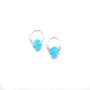 Opal Hamsa Hoops