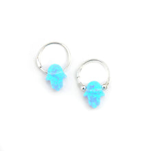 Load image into Gallery viewer, Opal Hamsa Hoops