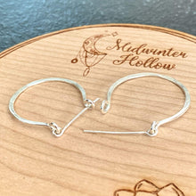 Load image into Gallery viewer, Silver Hoop Earrings Hammered Silver Hoops, Hoop Earrings MidwinterHollow