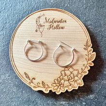 Load image into Gallery viewer, Silver Hoop Earrings Hammered Silver Hoops, Hoop Earrings MidwinterHollow