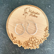 Load image into Gallery viewer, Silver Hoop Earrings Hammered Silver Hoops, Hoop Earrings MidwinterHollow