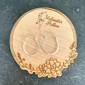 Silver Hoop Earrings Hammered Silver Hoops, Hoop Earrings MidwinterHollow