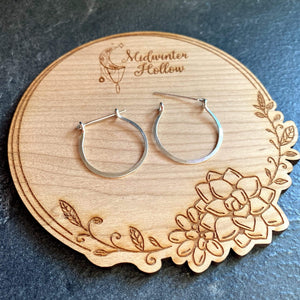 Silver Hoop Earrings Hammered Silver Hoops, Hoop Earrings MidwinterHollow
